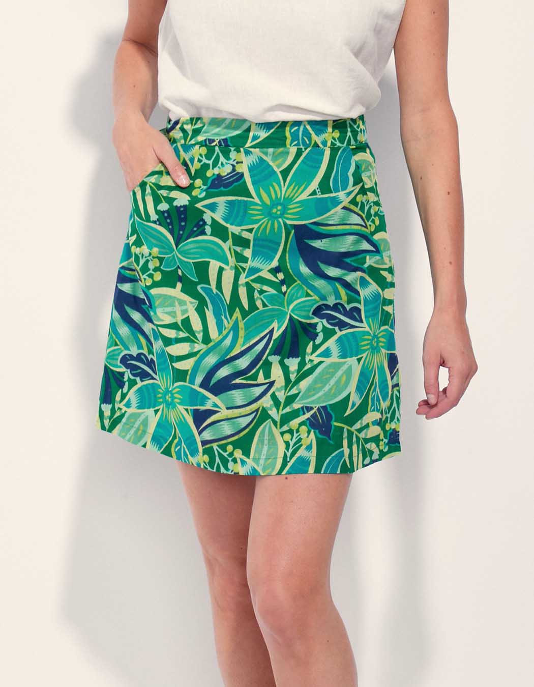 Jupe imprimée coton bio doublée FRIDA