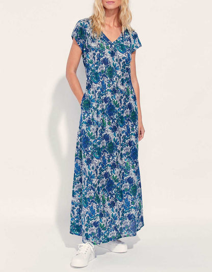 Robe longue imprimée voile de coton bio ALAIA