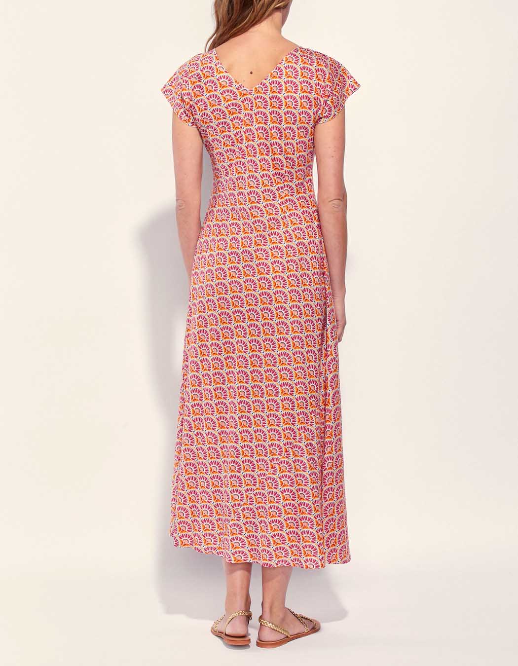 Robe longue imprimée voile de coton bio ALAIA