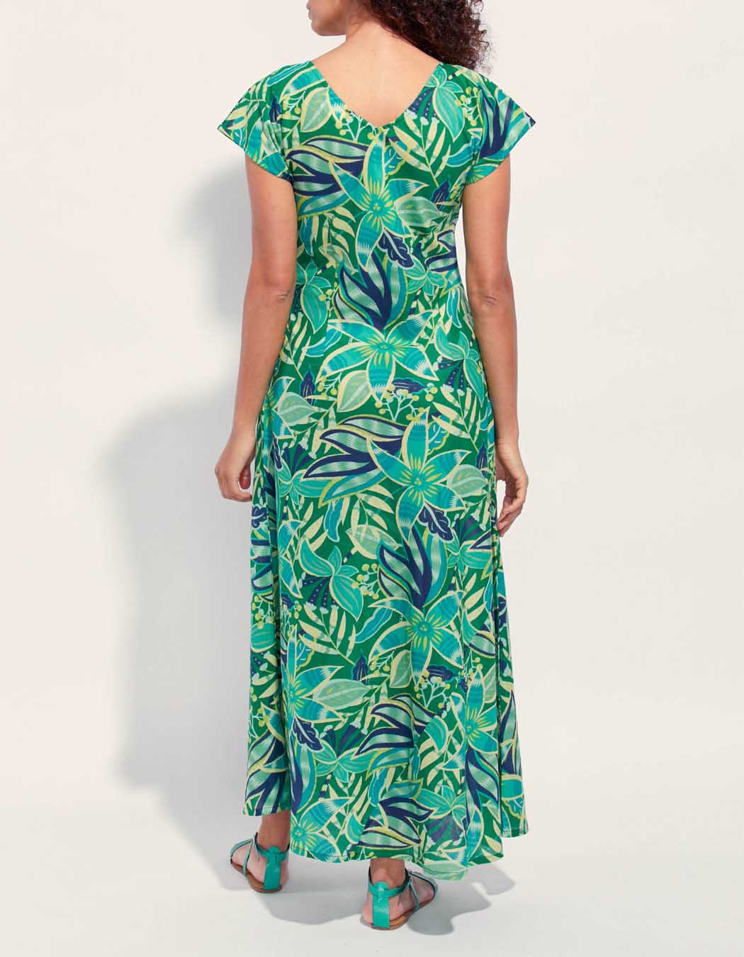 Robe longue imprimée voile de coton bio ALAIA