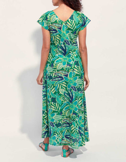 Robe longue imprimée voile de coton bio ALAIA