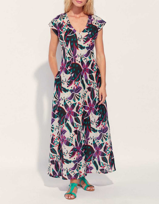 Robe longue imprimée voile de coton bio ALAIA