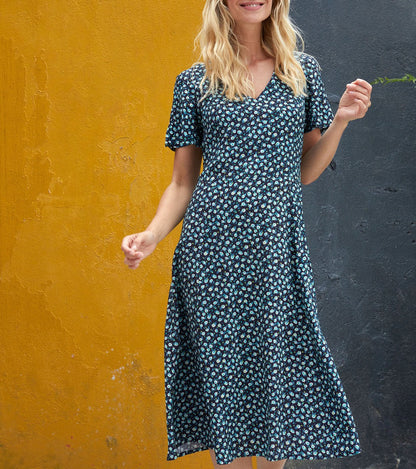 Robe midi fluide imprimée BINTOU