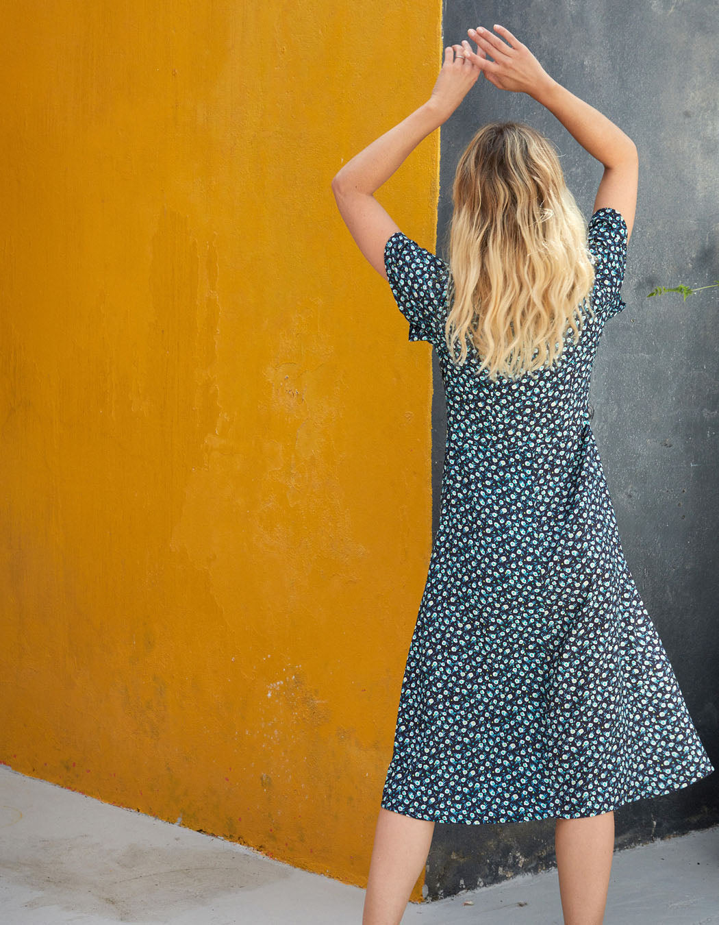 Robe midi fluide imprimée BINTOU