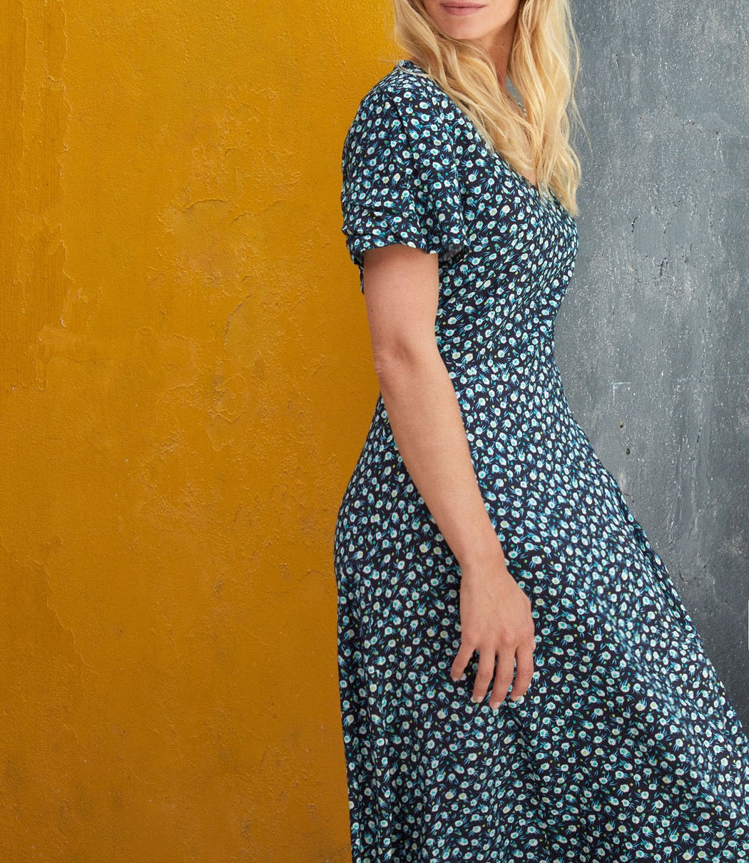 Robe midi fluide imprimée BINTOU
