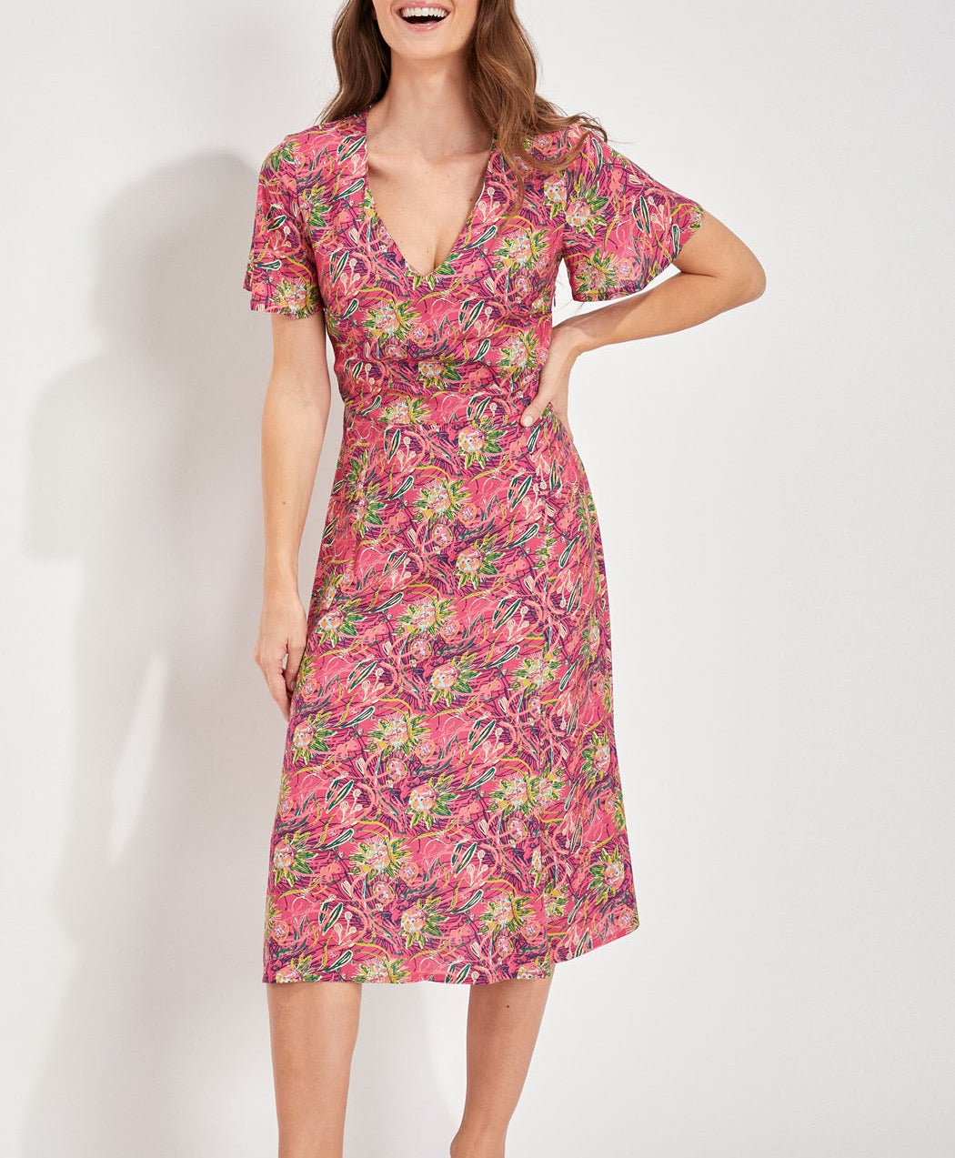Robe midi fluide imprimée BINTOU