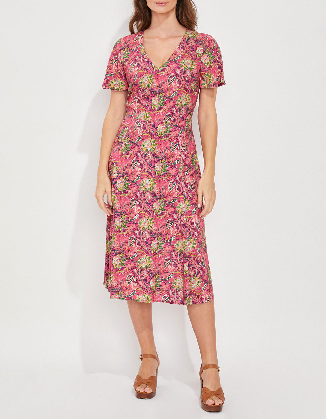 Robe midi fluide imprimée BINTOU