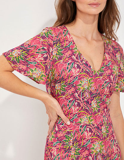 Robe midi fluide imprimée BINTOU