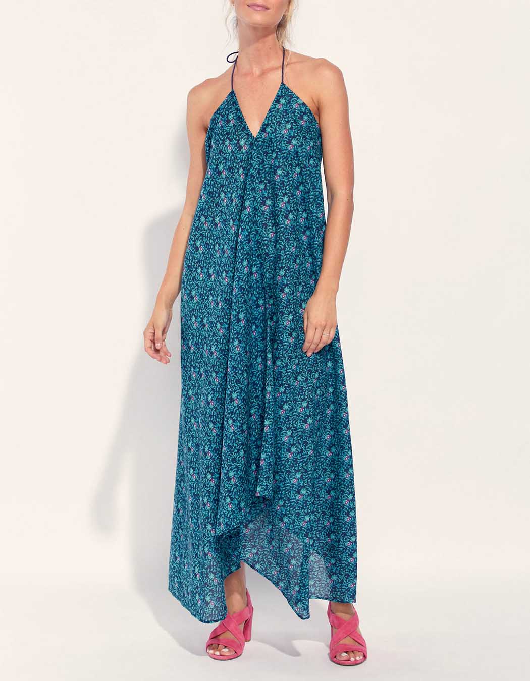 Robe longue imprimée d'été coton bio DIENG