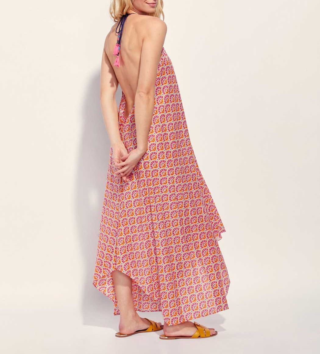 Robe longue imprimée d'été coton bio DIENG
