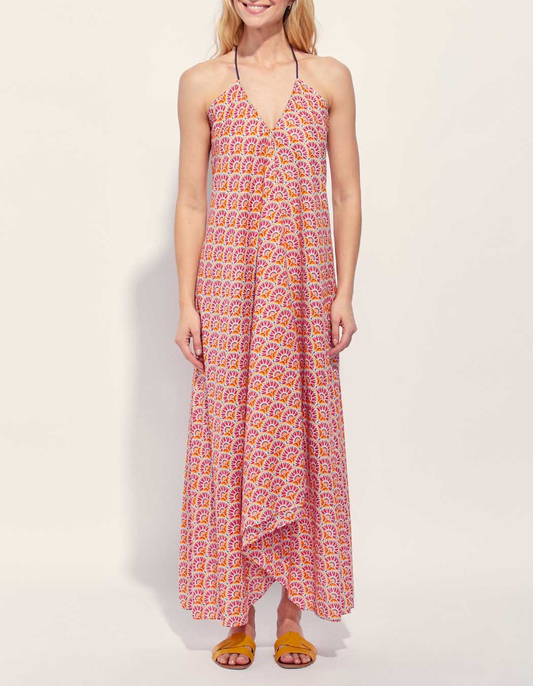Robe longue imprimée d'été coton bio DIENG