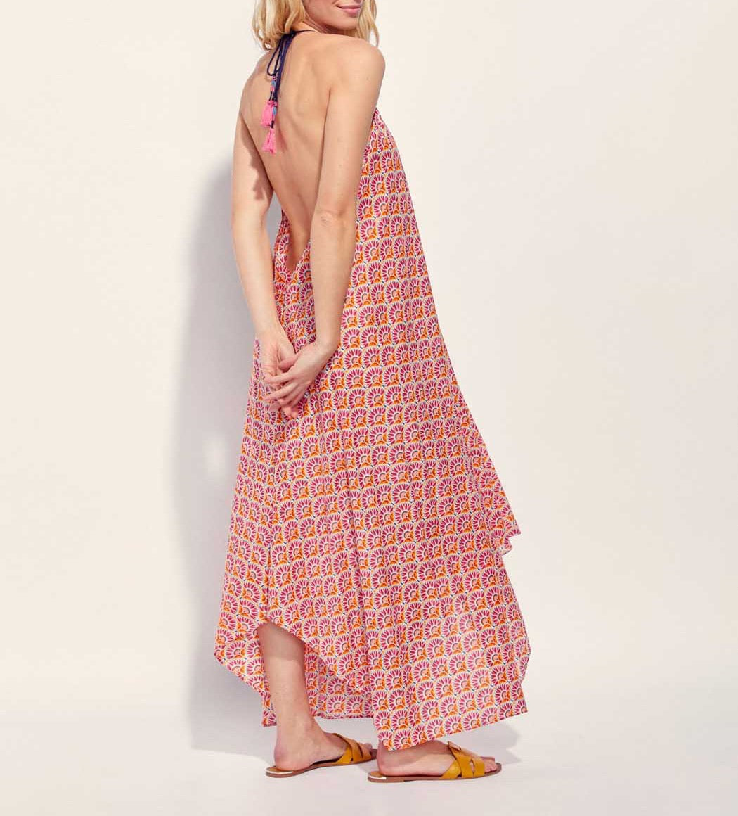 Robe longue imprimée d'été coton bio DIENG