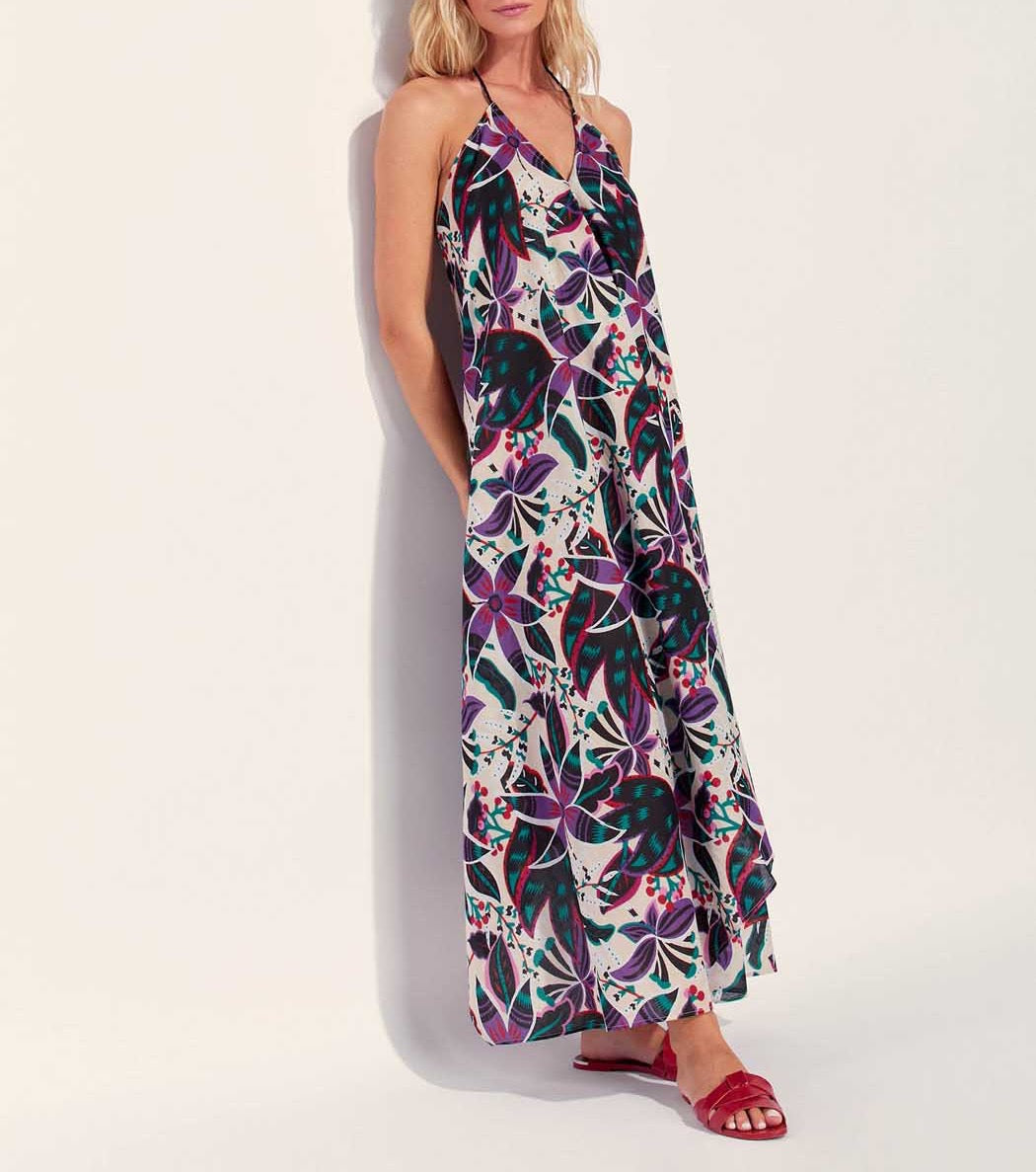 Robe longue imprimée d'été coton bio DIENG