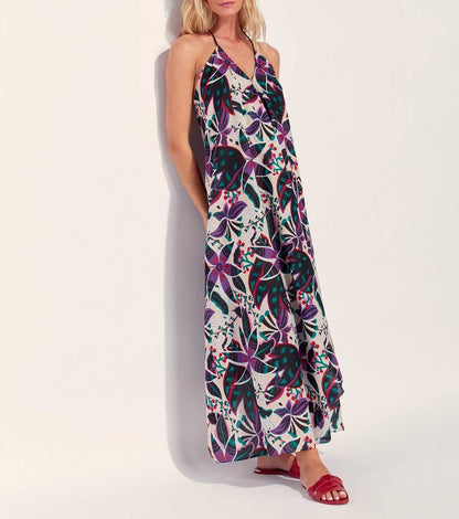 Robe longue imprimée d'été coton bio DIENG