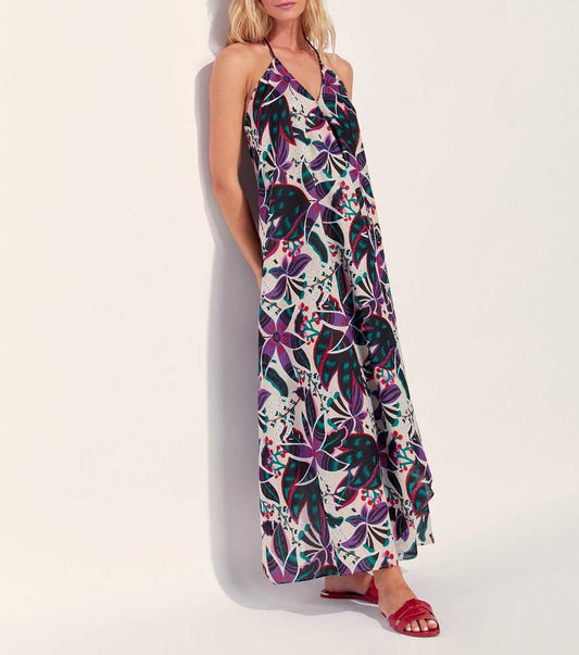 Robe longue imprimée d'été coton bio DIENG