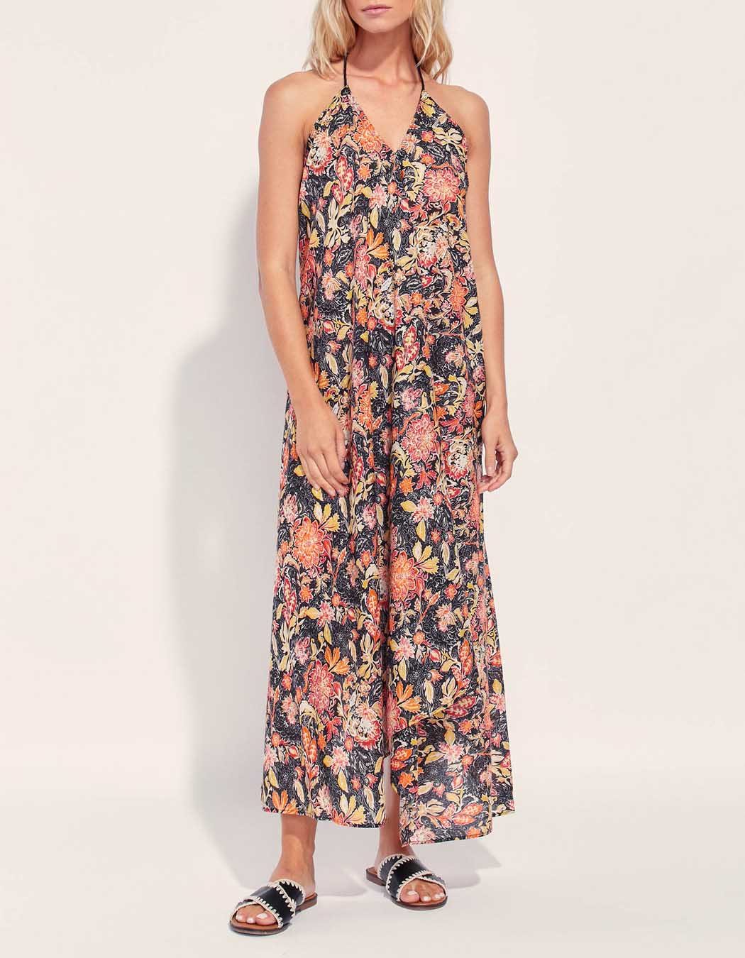 Robe longue imprimée d'été coton bio DIENG