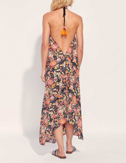 Robe longue imprimée d'été coton bio DIENG