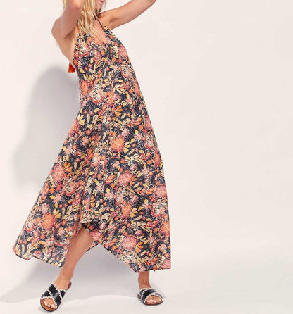 Robe longue imprimée d'été coton bio DIENG