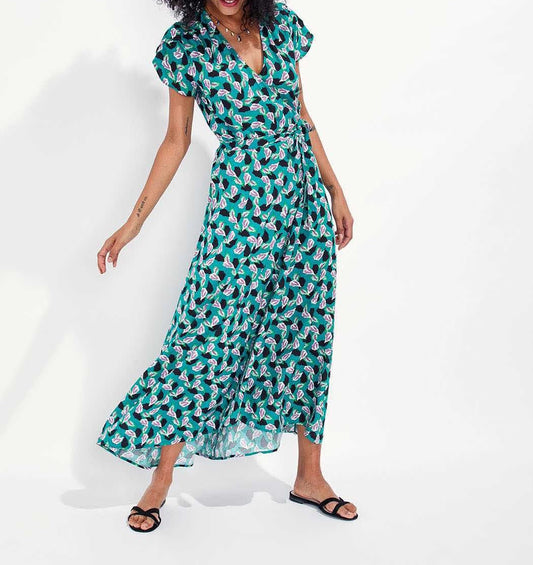 Robe longue cache-cœur ELEZA