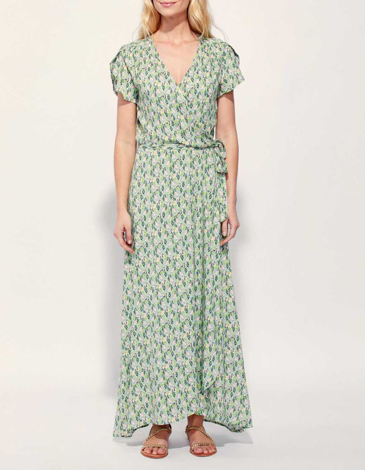 Robe longue cache-cœur imprimée Ecovero ELEZA