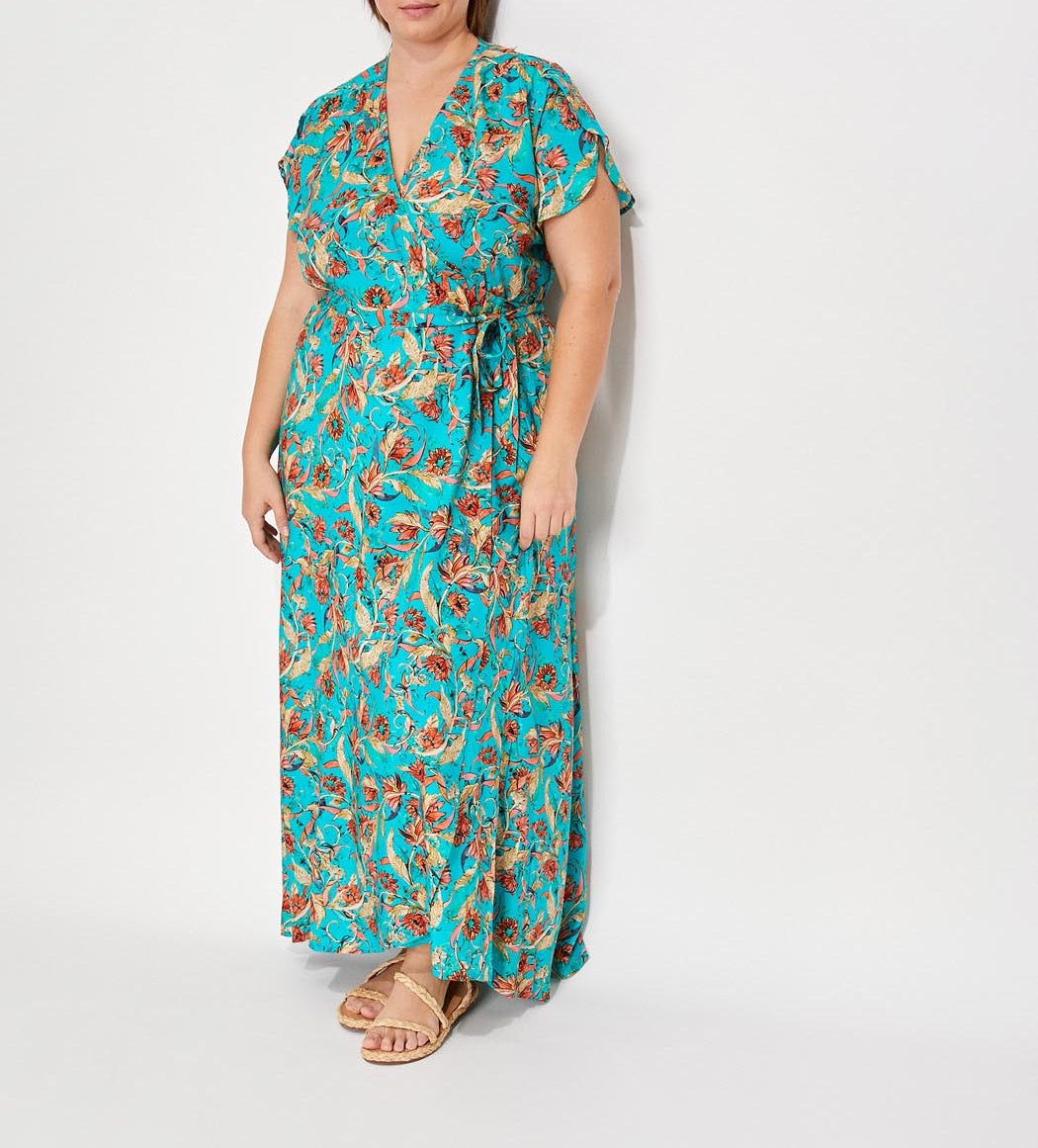 Robe longue cache-coeur ecovero ELEZA