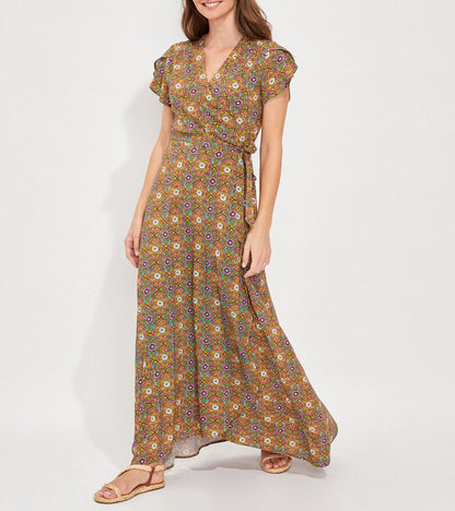 Robe longue cache-coeur ecovero ELEZA