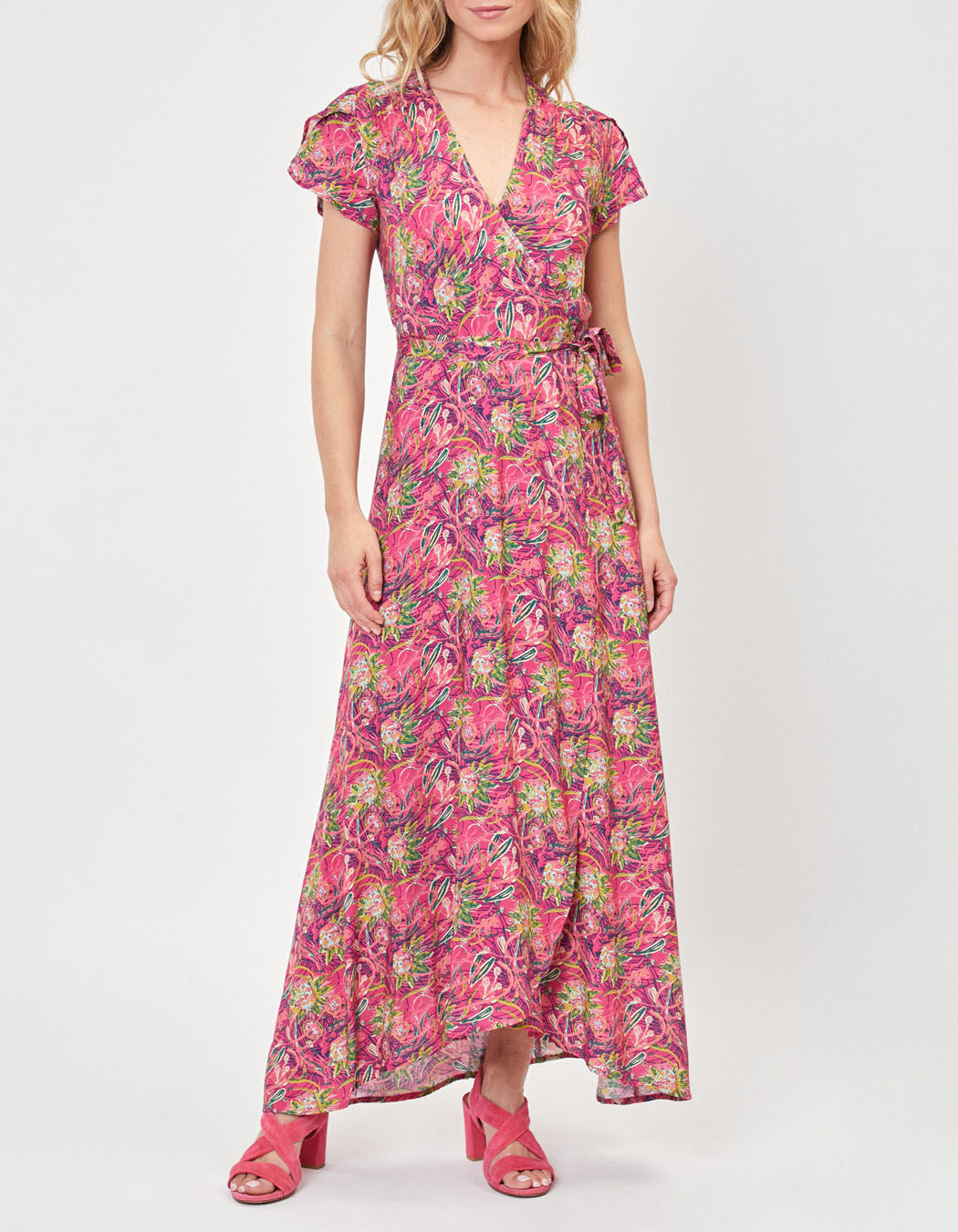 Robe longue cache-coeur ecovero ELEZA