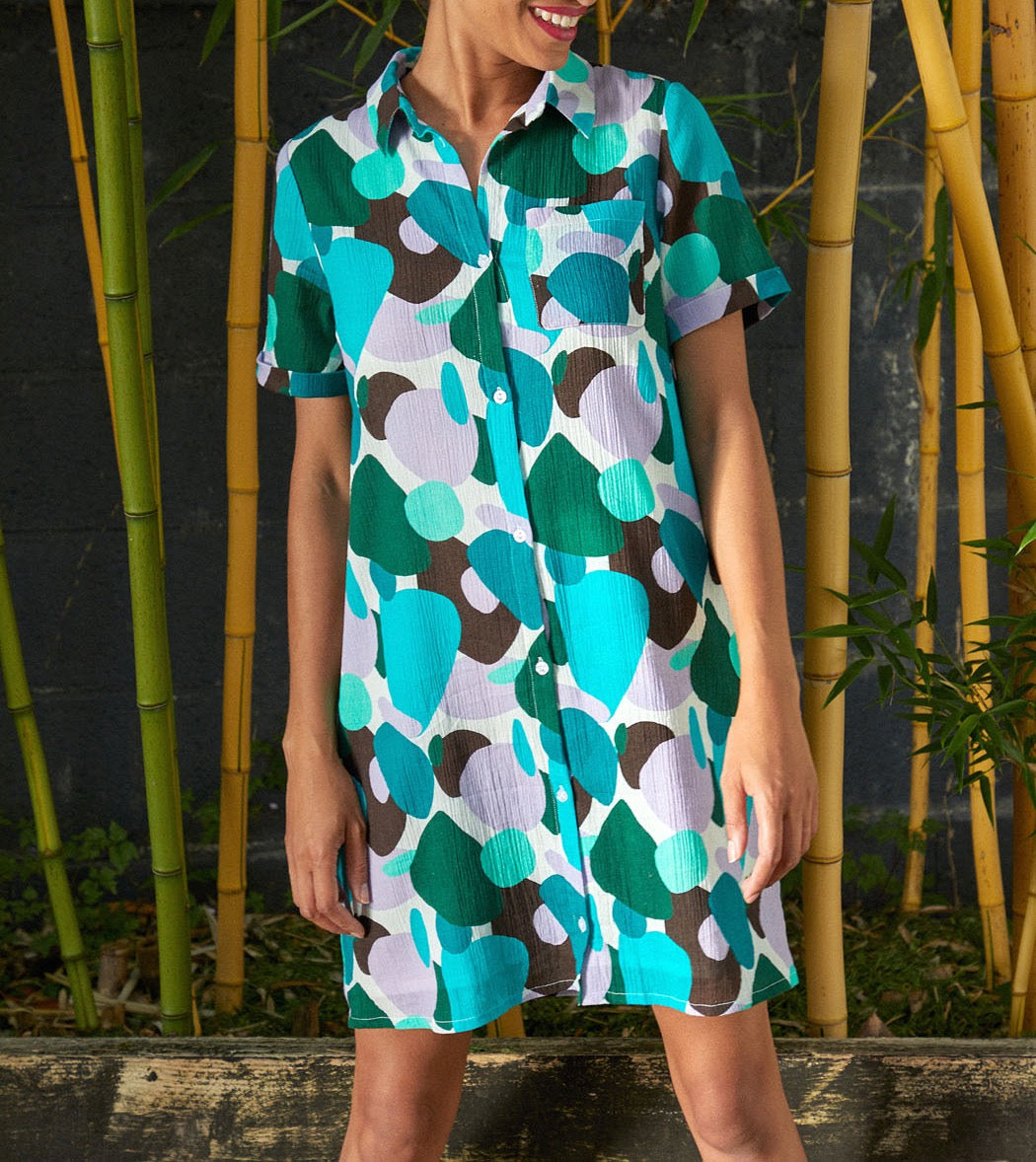 Robe chemisier crêpe de coton bio GAYANI