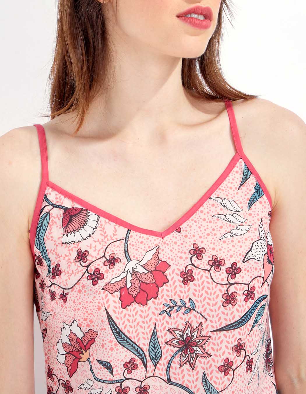 Robe imprimée fines bretelles IONA