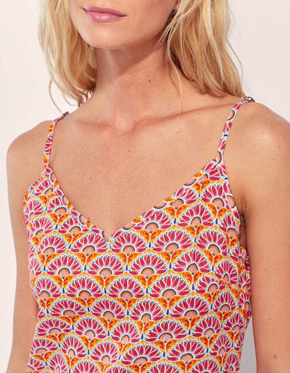 Robe imprimée fines bretelles coton bio IONA