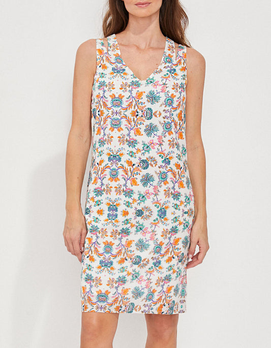 Robe bretelles fantaisie coton bio JUDITH