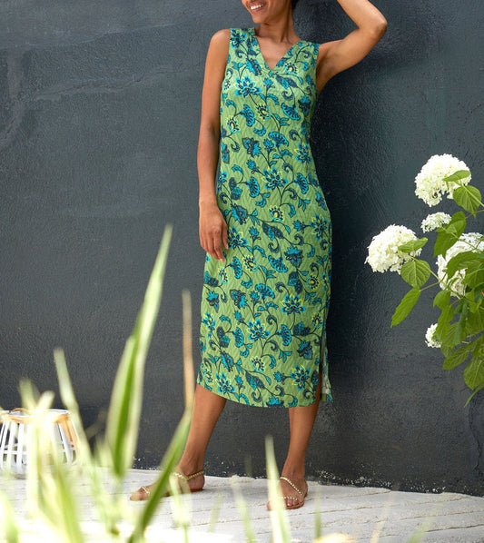 Robe longue doublée imprimée LALI
