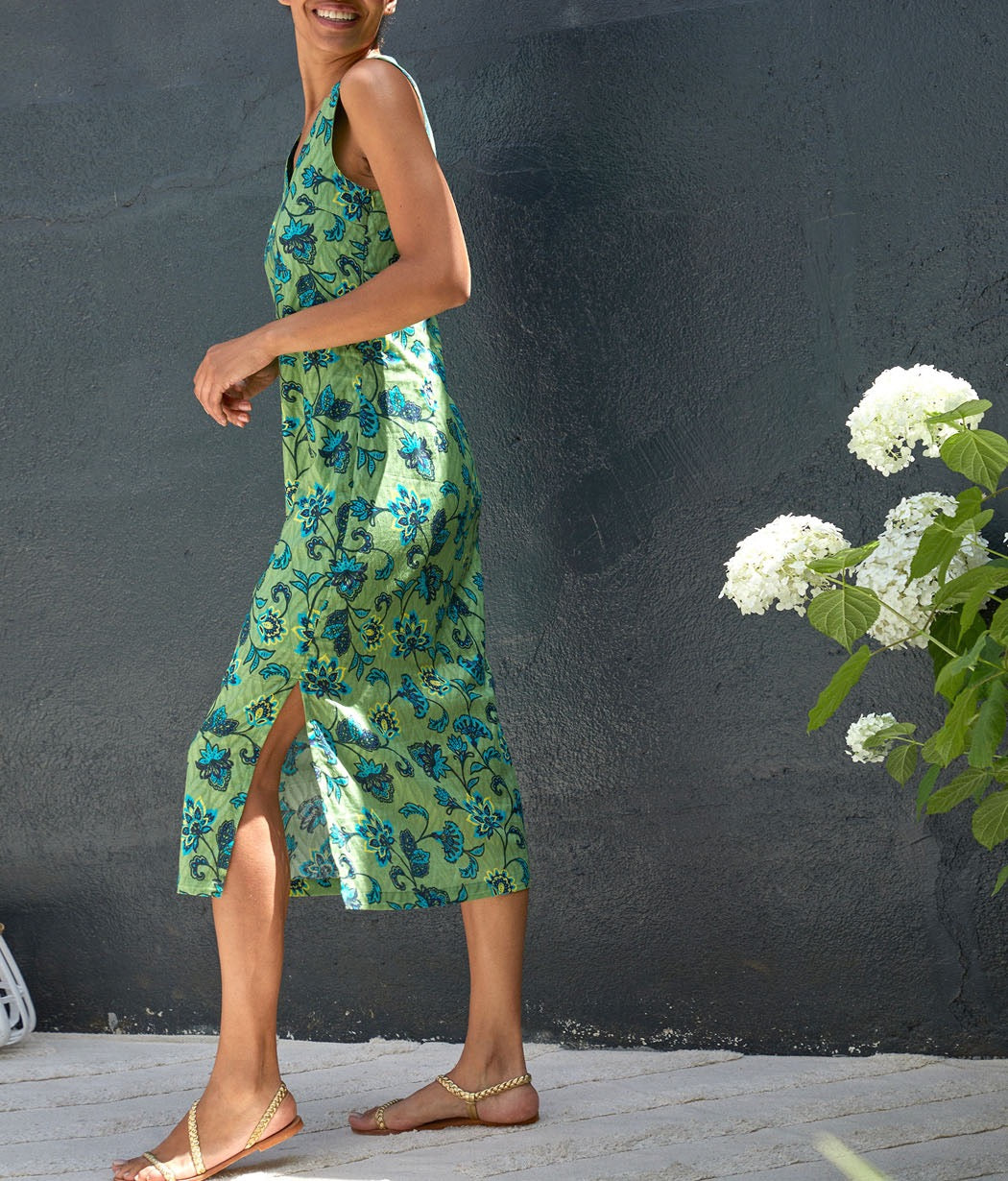 Robe longue doublée imprimée LALI