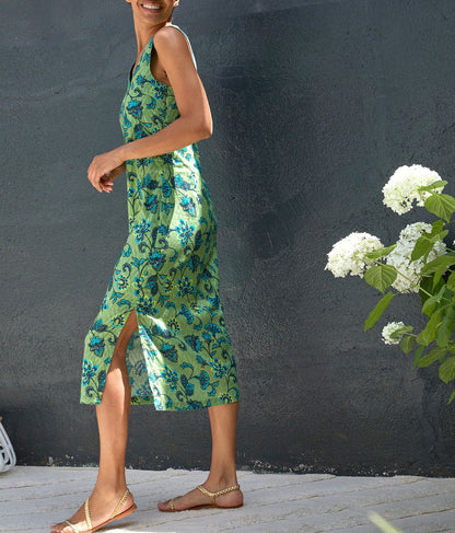 Robe longue doublée imprimée LALI