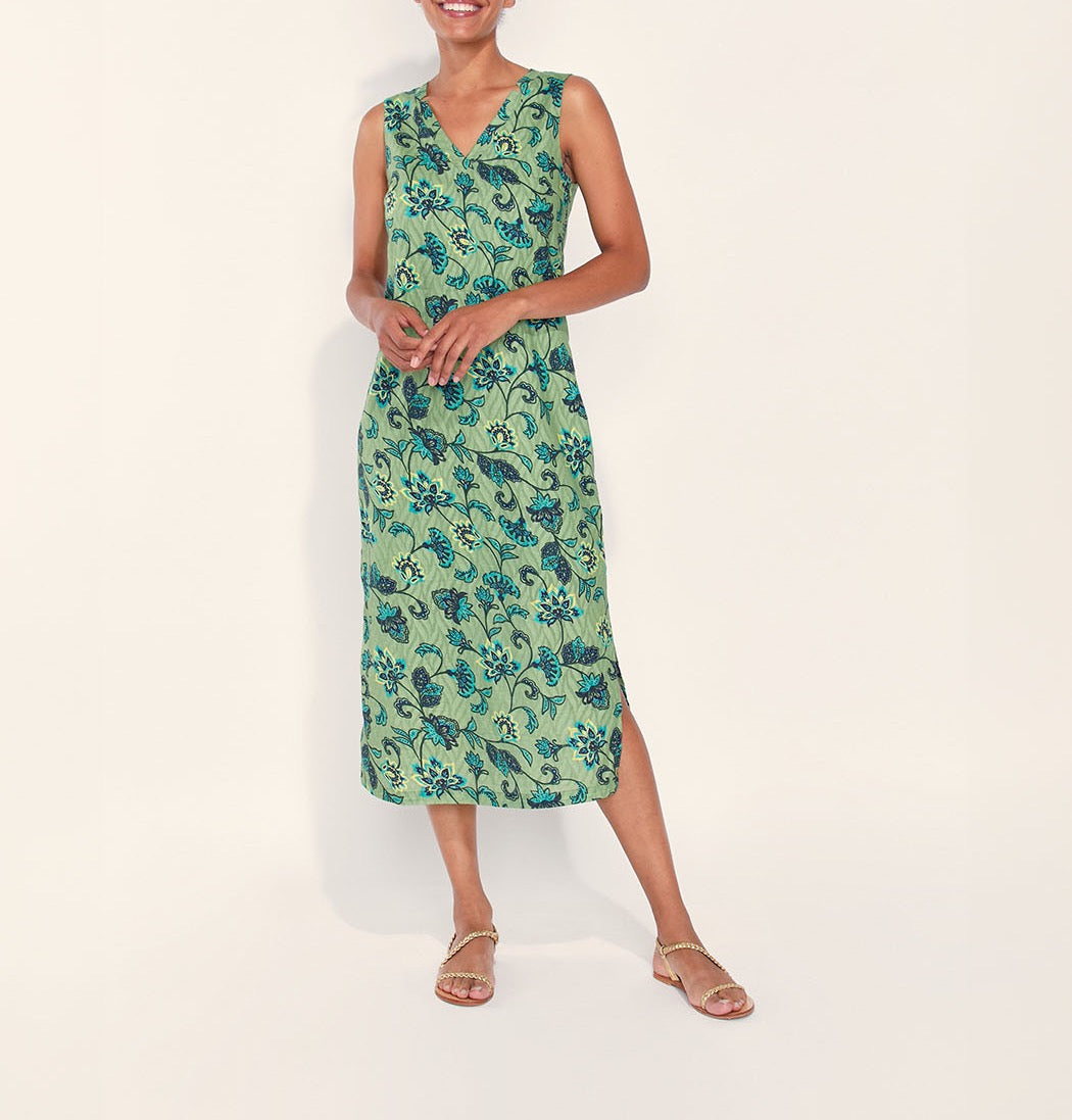 Robe longue doublée imprimée LALI