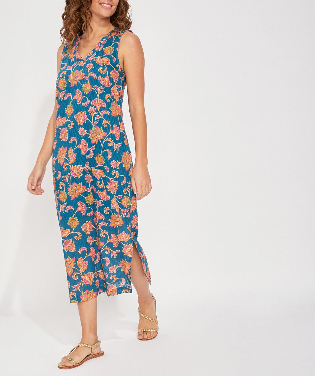 Robe longue doublée imprimée LALI