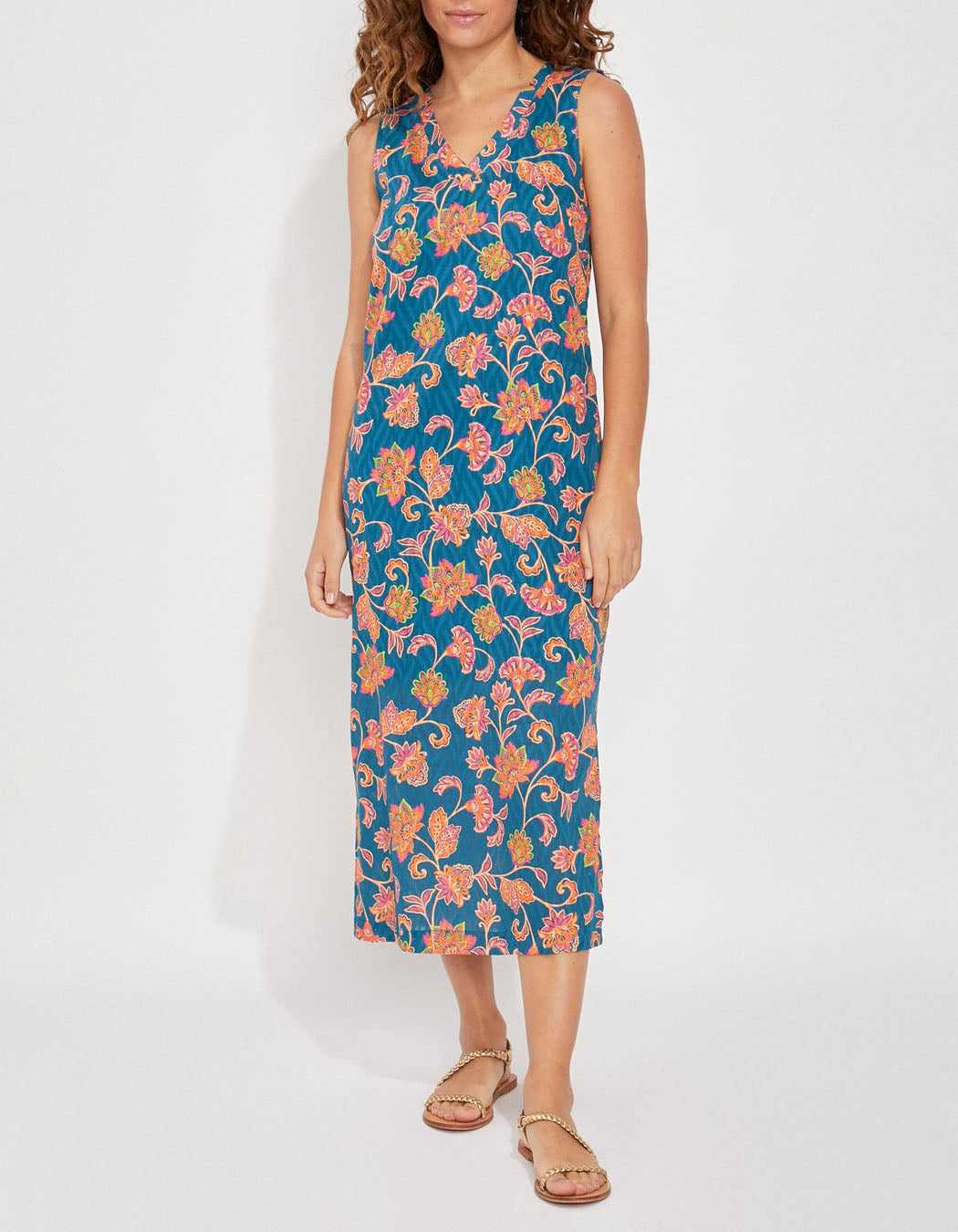Robe longue doublée imprimée LALI
