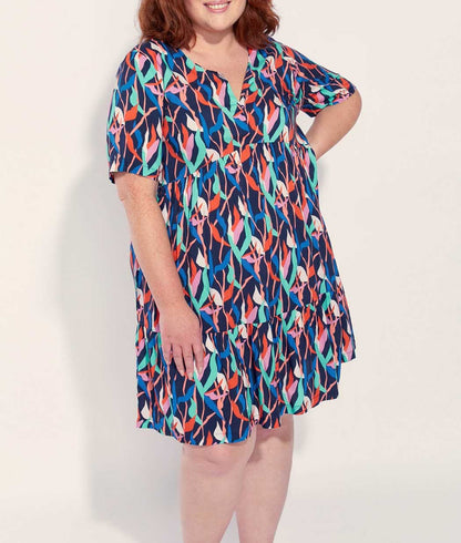 Robe imprimée ample fluide Ecovero NUSA