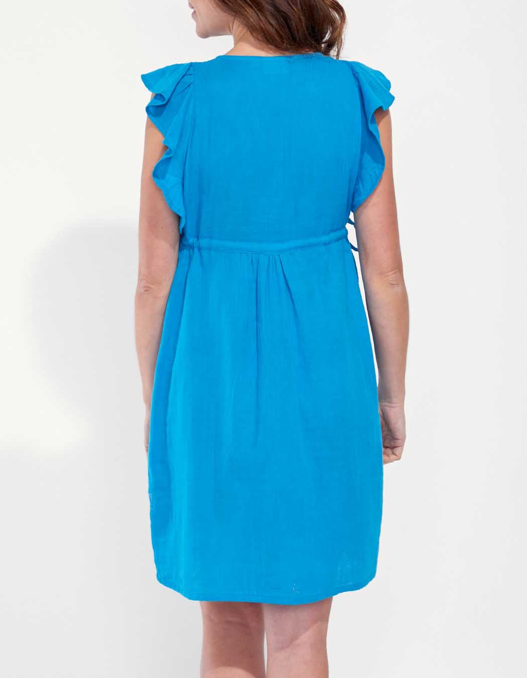 Robe courte volants gaze de coton ORUDA