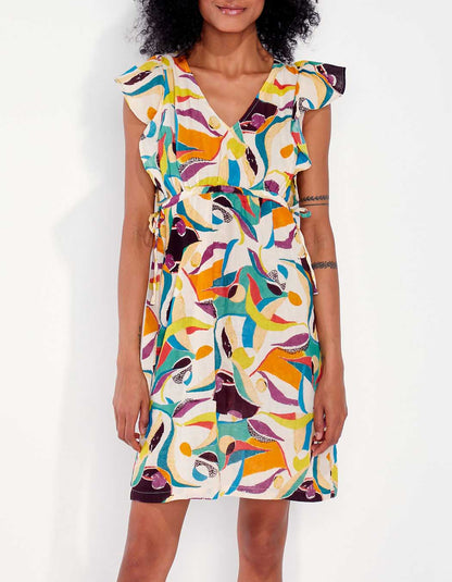 Robe courte volants gaze de coton ORUDA