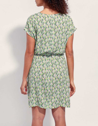 Robe droite imprimée ceinturée Ecovero TERESA