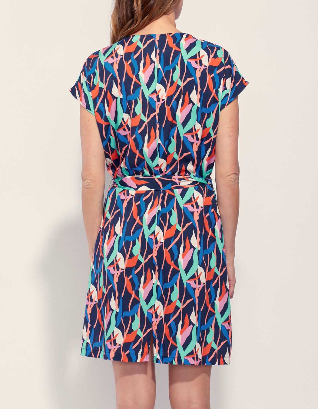 Robe droite imprimée ceinturée Ecovero TERESA