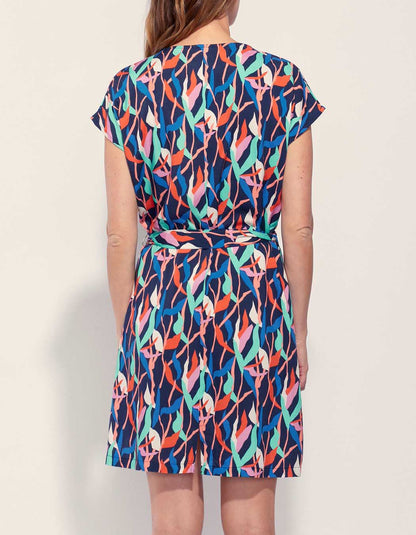 Robe droite imprimée ceinturée Ecovero TERESA