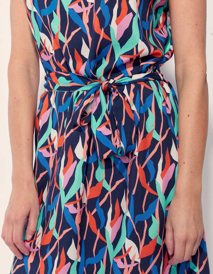 Robe droite imprimée ceinturée Ecovero TERESA