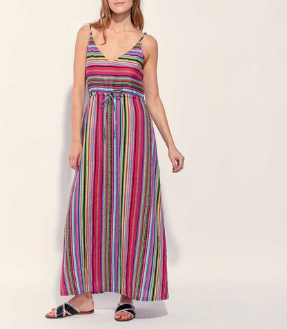Robe longue imprimée gaze de coton WINITA