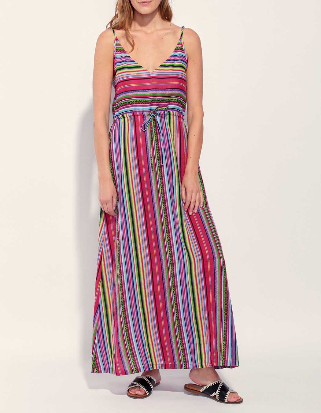 Robe longue imprimée gaze de coton WINITA