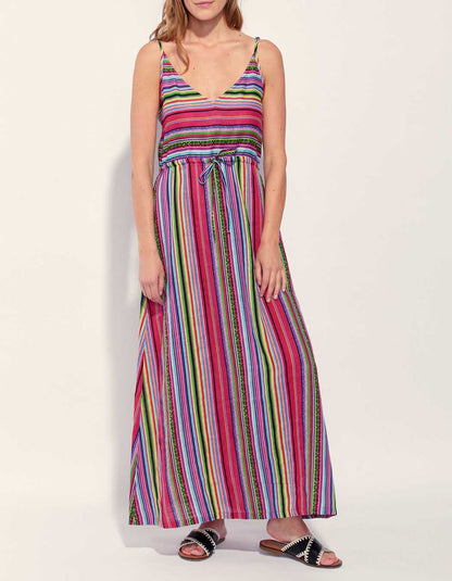 Robe longue imprimée gaze de coton WINITA