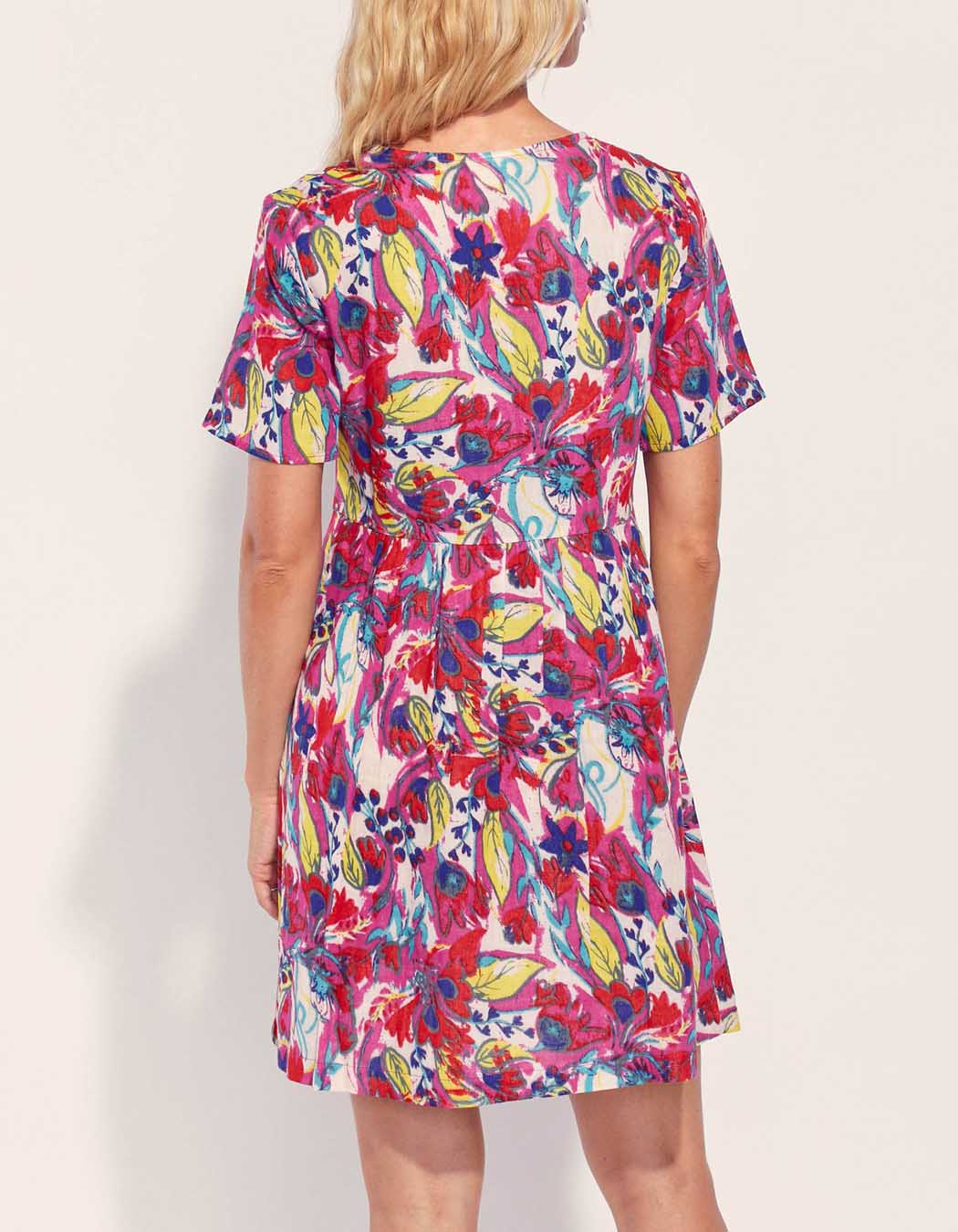 Robe évasée imprimée gaze de coton XIABO