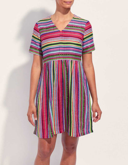 Robe évasée imprimée gaze de coton XIABO