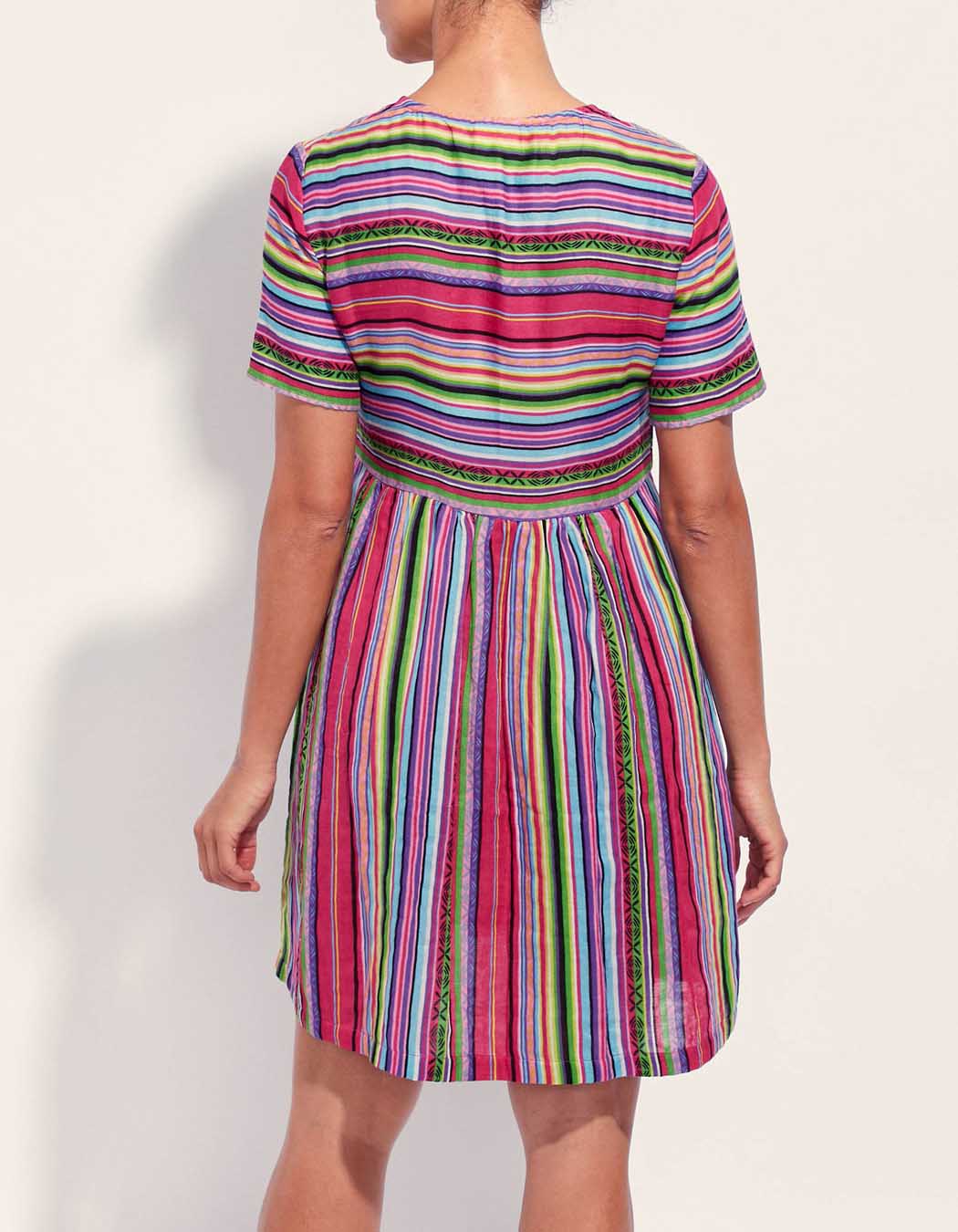 Robe évasée imprimée gaze de coton XIABO